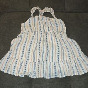 Cat & Jack Red, Blue and White Striped Gauze Dress